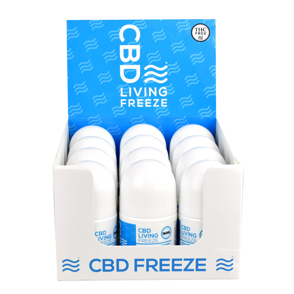 12PC DISPLAY - CBD Living Travel Freeze - 1oz / 100mg